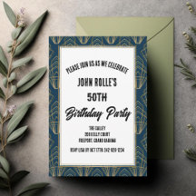 Elegant Blue Modern Minimalist  Birthday