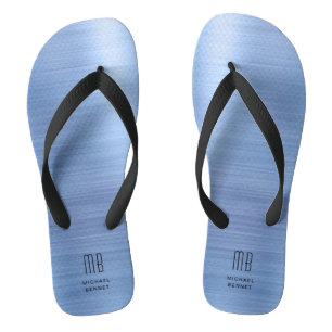 Elegant Blue Monogram Jandals