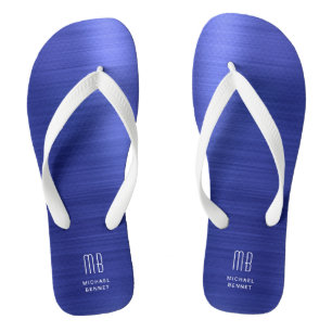 Elegant Blue Monogram Jandals