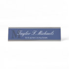 Elegant Blue Monogram & Name Desk Name