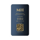Elegant Blue Monogram Professional Modern 