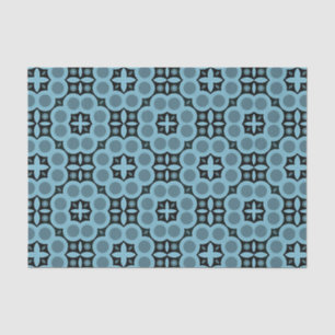 Elegant Blue Mosaic Geometric Pattern Tissue Paper
