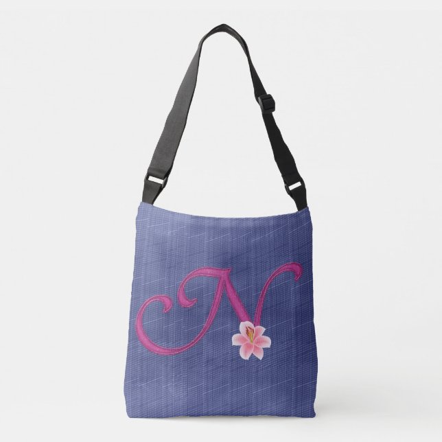 Elegant Blue N Crossbody Bag (Front)