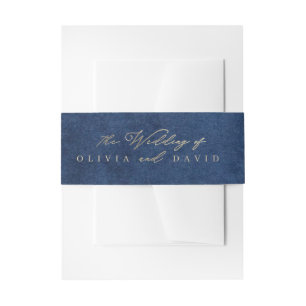 Elegant Blue Nautical Wedding Invitation Belly Band