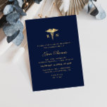 Elegant blue nursing school graduation invitation<br><div class="desc">An elegant blue faux foil design. You can customise this graduation invitation template with your own details. You can change the colours,  wording,  text and other features.</div>