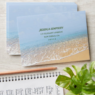 Elegant  Blue Ocean Beach Envelope