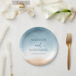 Elegant Blue Ocean Beach Shore Sand Wedding Paper Plate<br><div class="desc">These are Elegant Blue Ocean Beach Shore Sand Wedding Paper Plates!</div>