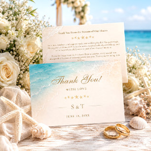 Elegant Blue Ocean Starfish Wedding Thank You Card