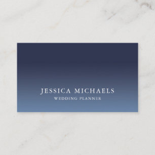 Elegant Blue Ombre Minimalist Business Card
