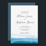 Elegant Blue Ombre Watercolor Wedding Invitation<br><div class="desc">Gorgeous Blue Ombre Watercolor Wedding Invitation is a simple and elegant.
Suits a lovely casual low key wedding or perhaps a beach wedding.

Matching items also available.</div>