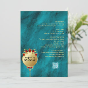 Elegant Blue Opulence Gold Luxury royal details  Invitation