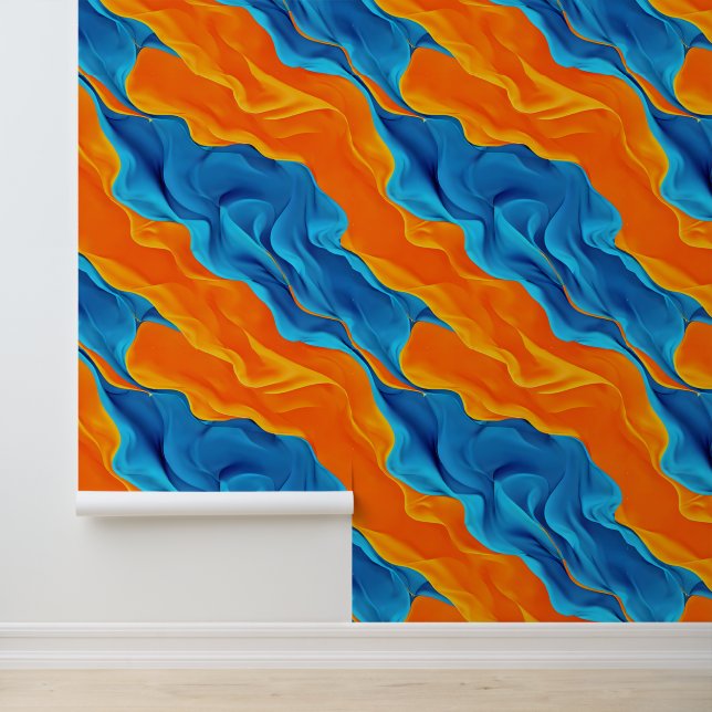 Elegant Blue Orange Wallpaper (Application)
