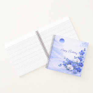 Elegant Blue Orchid Birthday Notebook