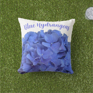 Elegant Blue periwinkle elegant floral hydrangeas Cushion