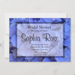 Elegant Blue periwinkle floral Bridal shower Invitation