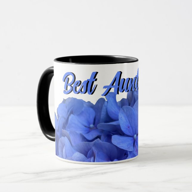 Elegant Blue periwinkle floral hydrangeas  Mug (Front Left)