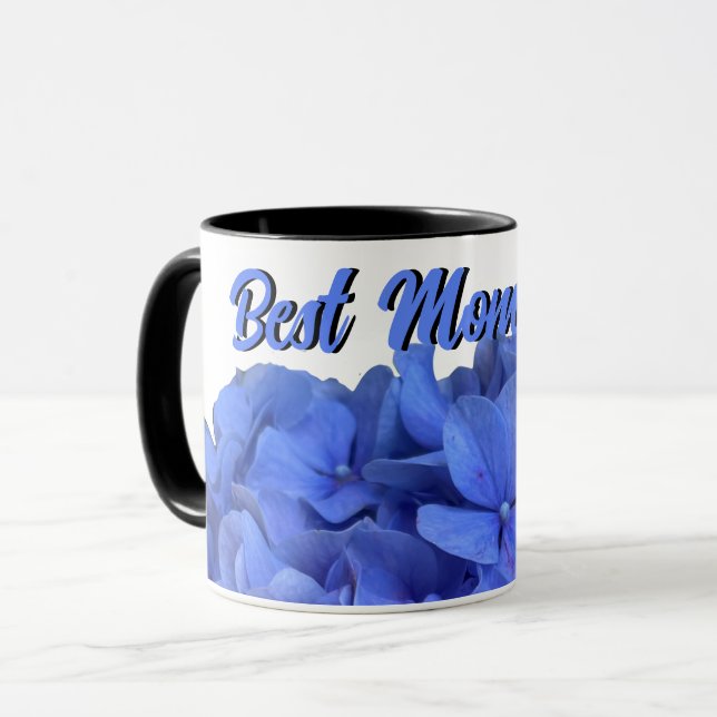 Elegant Blue periwinkle floral hydrangeas  Mug (Front Left)