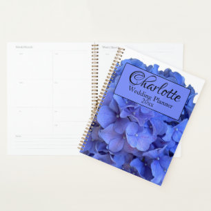 Elegant Blue periwinkle floral hydrangeas Planner