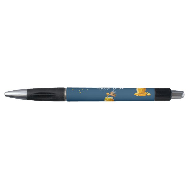 Elegant Blue personalise  Honeycomb Pen (Front)
