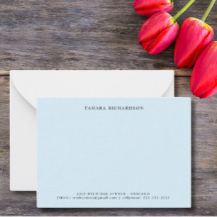 Elegant Blue Personalised Card