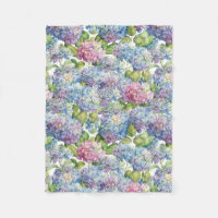 Elegant Blue Pink Hydrangeas in Bloom Floral
