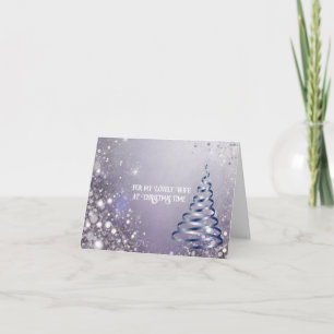 Elegant Blue & Purple Christmas Tree Card for Her