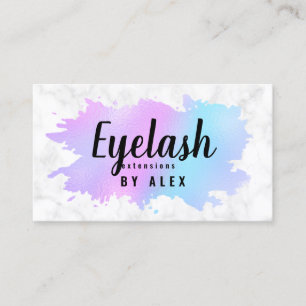 Elegant blue & purple eyelash extensions business card