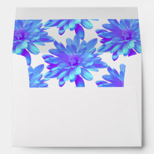 Elegant blue purple floral flower  envelope