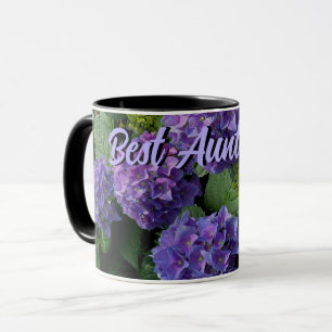 Elegant blue purple magenta floral Best Aunt Ever Mug