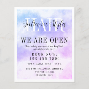 Elegant blue purple marble white frame flyer