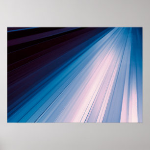 Elegant Blue Ray of Light Artwork Poster