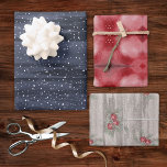 Elegant Blue Red Grey Snowy Berries Christmas Wrapping Paper Sheet<br><div class="desc">Christmas at Midnight Collection This is a beautiful and darkly serene shower set of wrapping paper that is part of larger collection of home and bath decor you can enjoy for the Christmas holiday. The snow is falling all around with pretty christmas balls and holly, in colours of dark blues,...</div>