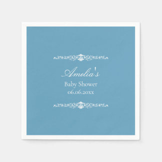 Elegant Blue Regency Style Baby Shower  Napkin