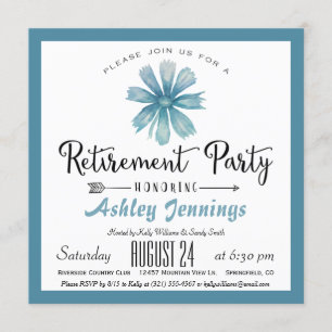 Elegant Blue Retirement Party Invitation