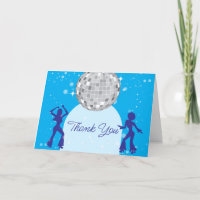 Elegant Blue Retro Disco Party Birthday
