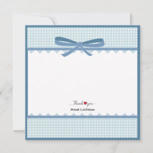 Elegant Blue Ribbon I Thank You, Boy Desk Gift     Card