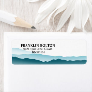 Elegant Blue Rolling Mountains Return Address