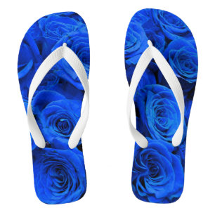 Elegant blue roses blue flowers blue floral jandals