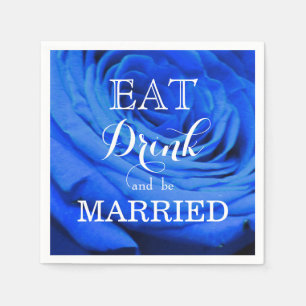 Elegant blue roses blue flowers blue floral napkin