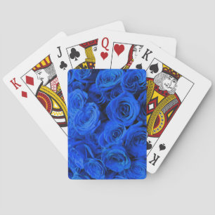 Elegant blue roses blue flowers blue floral playing cards