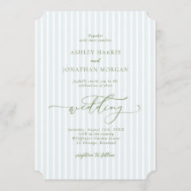 Elegant Blue & Sage Striped Wedding