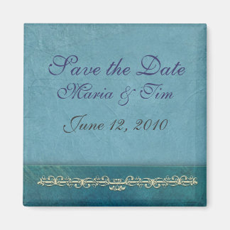 Elegant blue save the date template magnet
