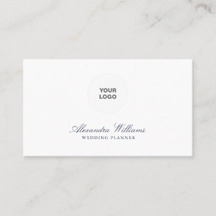 Elegant Blue Script Modern Professional Logo Business Card