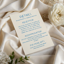 Elegant Blue Script Typography Wedding Details