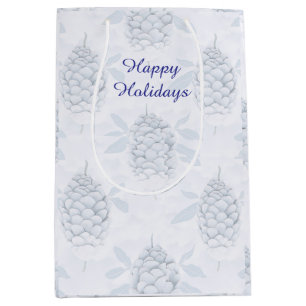 Elegant Blue & Silver Christmas Medium Gift Bag