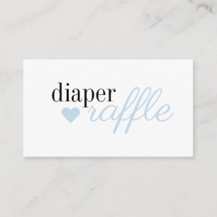 Elegant Blue Simple Boy Baby Shower Diaper Raffle Enclosure Card