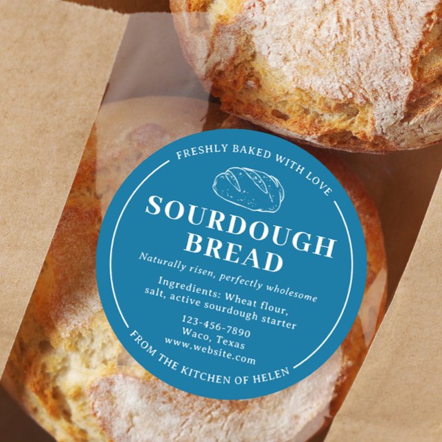 Elegant Blue Sourdough Bakery Bread Sticker (Creator Uploaded)