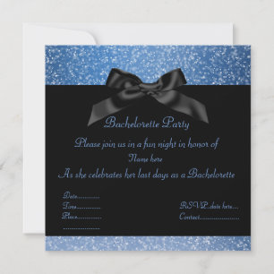 ELEGANT BLUE sparkle PARTY INVITATION