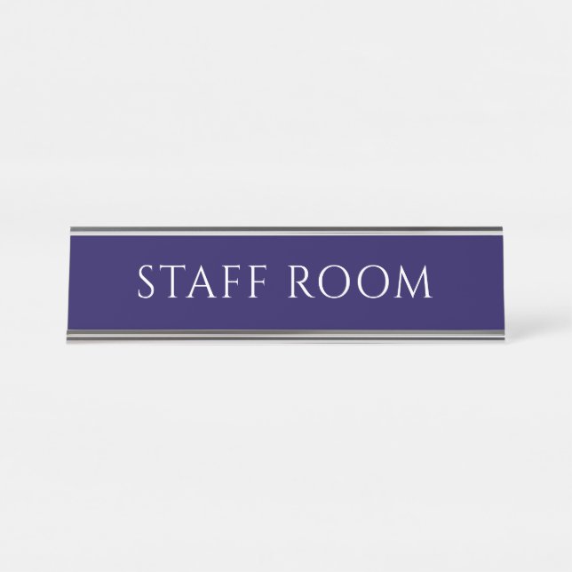 Elegant Blue Staff Room Name Plate (Front)