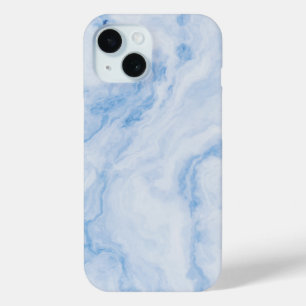 Elegant Blue Stone Marble Pattern iPhone 15 Case